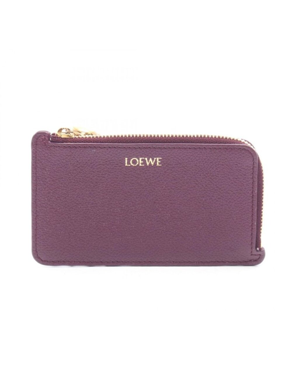 Loewe Card Case Purple Leather Coin Holder